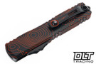 Microtech Ultratech Gen IV - Black and Orange Camo Handle - Topographic Blade - 11234-1TPBKORCS