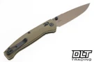Hogue Mysto Manual Folder - FDE Cerakote MagnaCut Drop Point Blade - OD Green G-10 