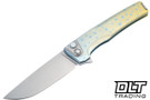 MachineWise Sonora - Ti Bolster - Dotted Blue Green Fade Anodized Smooth Titanium - Stonewashed S90V Blade #2222