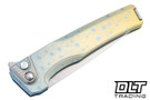 MachineWise Sonora - Ti Bolster - Dotted Blue Green Fade Anodized Smooth Titanium - Stonewashed S90V Blade #2222