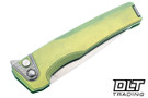MachineWise Sonora - Ti Bolster - Lime Green Anodized Smooth Titanium - Stonewashed S90V Blade #2196