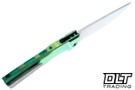 MachineWise Sonora - Ti Bolster - Lime Green Anodized Distressed Titanium - Sunray Texture - Stonewashed S90V Blade #2218