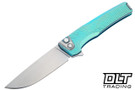 MachineWise Sonora - Ti Bolster - Distressed Teal Anodized Titanium - Streamline Texture - Stonewashed S90V Blade #2170