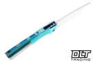 MachineWise Sonora - Ti Bolster - Distressed Teal Anodized Titanium - Streamline Texture - Stonewashed S90V Blade #2170