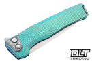 MachineWise Sonora - Ti Bolster - Distressed Teal Anodized Titanium - Streamline Texture - Stonewashed S90V Blade #2170