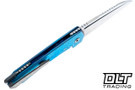 MachineWise Mojave - Navy Blue Anodized Titanium - Mosaic Texture - Stonewashed S90V Blade #1428