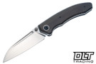 Trevor Burger Custom Knives Dakar Recessed - Olive Drab Canvas Micarta Handle - Ti Accents