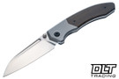 Trevor Burger Custom Knives Dakar Recessed - Ti Bolster - Olive Drab Canvas Micarta Handle - Ti Accents