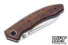 Trevor Burger Custom Knives Dakar Recessed - Brown Canvas Micarta - Ti Accents