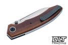 Trevor Burger Custom Knives Dakar Recessed - Brown Linen Micarta - Ti Accents
