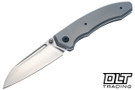 Trevor Burger Custom Knives Dakar Recessed - Ridged Vapour Blast Titanium - Darkened Ti Accents