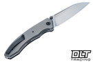 Trevor Burger Custom Knives Dakar Recessed - Ridged Vapour Blast Titanium - Darkened Ti Accents
