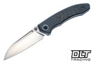 Trevor Burger Custom Knives Dakar Recessed - Darkened Ti Bolster - Twill Carbon Fiber Handle - Ti Accents