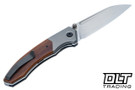 Trevor Burger Custom Knives Dakar Recessed - Ti Bolster - Brown Linen Micarta - Ti Accents