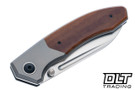 Trevor Burger Custom Knives Dakar Recessed - Ti Bolster - Brown Linen Micarta - Ti Accents