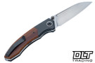 Trevor Burger Custom Knives Dakar Recessed - Darkened Ti Bolster - Brown Linen Micarta - Ti Accents