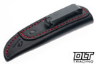 Warlander Shrike - Black Linen Micarta - Black & Red Liners - Red G-10 Pins