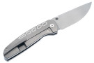Cerberus Aurelius F-Type - Zirblast Milled Titanium - Black Spun Glass Pivot Screw Inlay - Blasted & Tumbled Vanax Blade