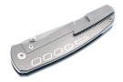 Cerberus Aurelius F-Type - Zirblast Milled Titanium - Black Spun Glass Pivot Screw Inlay - Blasted & Tumbled Vanax Blade
