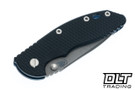 Hinderer 3.5" XM-18 Non Flipper Recurve MagnaCut - Battle Blue Anodized Titanium - Working Finish Blade - Black G-10