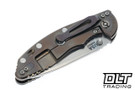 Hinderer 3.5" XM-18 Non Flipper Recurve MagnaCut - Bronze Anodized Titanium - Stonewashed Blade - Black G-10