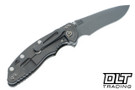 Hinderer 3.5" XM-18 Non Flipper Recurve MagnaCut - Working Finish Titanium & Blade - OD Green G-10 - Back