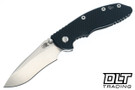 Hinderer 3.5" XM-18 Non Flipper Recurve MagnaCut - Working Finish Titanium - Stonewashed Blade - Black G-10