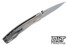 Three Rivers Manufacturing Atom MagnaCut - Linerlock - 3D Contoured Pinstripe Titanium - Custom Ti Clip