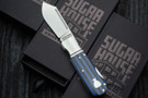 Finch Sugar House Knife Syndicate - Pretty Boy Blue Note - Layered Resin & G-10 - Satin 14C28N Blade