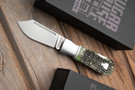 Finch Sugar House Knife Syndicate - Pretty Boy Greenbacks - Olive Green Jigged Bone - Satin 14C28N Blade