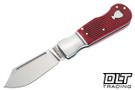 Finch Sugar House Knife Syndicate - Pretty Boy Bloodline - Red Sawcut Bone - Satin 14C28N Blade