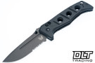 Benchmade Adamas 275SGY-03 - Black G-10 - Cerakote MagnaCut Drop Point Blade - Partially Seratted