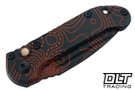 Microtech LUDT Gen III - Topographic Handle - Black and Orange Camo Blade - Signature Series - 1135S-1TPBKORCS