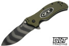 Zero Tolerance 0350OLTS20 - 20th Anniversary - OD Green Aluminum - Tiger Stripe MagnaCut Blade