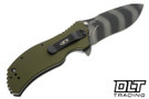 Zero Tolerance 0350OLTS20 - 20th Anniversary - OD Green Aluminum - Tiger Stripe MagnaCut Blade