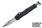 Microtech Halo VII - Black Anodized Alloy Aluminum - Stonewash Clip Point M390MK Blade - 1350-10MS1