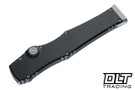 Microtech Halo VII - Black Anodized Alloy Aluminum - Stonewash Clip Point M390MK Blade - 1350-10MS1