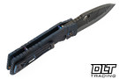Medford TFF-1 Fat Daddy - Acid Distressed MagnaCut - Blue Fallout Titanium - Flame Hardware & Clip