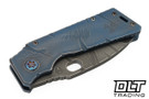 Medford TFF-1 Fat Daddy - Acid Distressed MagnaCut - Blue Fallout Titanium - Flame Hardware & Clip