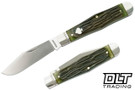 RoseCraft Cumberland River Coke Bottle - Vintage Jigged Bone - Brushed Satin 14C28N Clip Point Blade