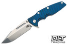 Hinderer Eklipse Skinny Fullered Harpoon Spanto MagnaCut - Stonewashed Titanium & Blade - Blue & Black G-10