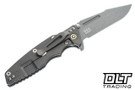 Hinderer Eklipse Skinny Fullered Harpoon Spanto MagnaCut - Working Finish Titanium & Blade - Black G-10 - Back