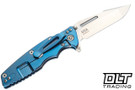 Hinderer Eklipse Skinny Fullered Harpoon Spanto MagnaCut - Blue Anodized Titanium - Stonewashed Blade - Black G-10 - Back
