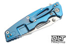 Hinderer Eklipse Skinny Fullered Harpoon Spanto MagnaCut - Blue Anodized Titanium - Stonewashed Blade - Black G-10
