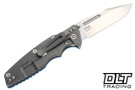 Hinderer Eklipse Skinny Fullered Harpoon Spear MagnaCut - Working Finish Titanium - Stonewashed Blade - Blue G-10 - Back