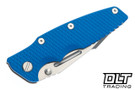 Hinderer Eklipse Skinny Fullered Harpoon Spear MagnaCut - Working Finish Titanium - Stonewashed Blade - Blue G-10