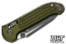 Microtech LUDT Ram-Lok T/E - OD Green Handle - Apocalyptic Blade - 1136RL-10APFROD