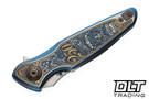 Spartan Blades Pandia -  250th Anniversary Edition - Blue Gold Anodized Titanium - Stonewash MagnaCut Blade
