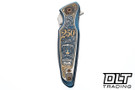 Spartan Blades Pandia -  250th Anniversary Edition - Blue Gold Anodized Titanium - Stonewash MagnaCut Blade