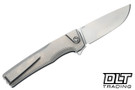 MachineWise Sonora - Raw Ti Bolster -  Smooth Titanium Handle - Stonewash S90V Blade #2212